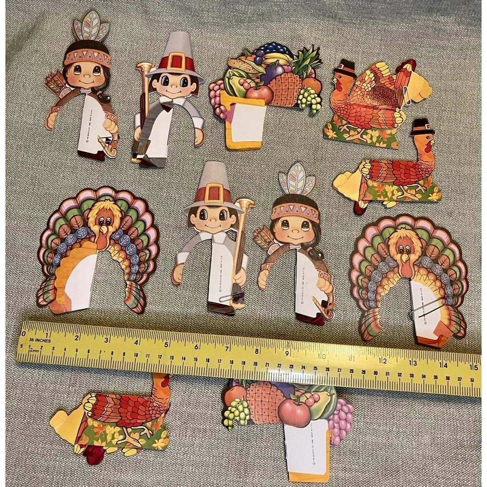 Vintage 1986 Beistle Thanksgiving Honeycomb Decorations & Suncatchers Lot USA